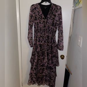Lucy Paris purple floral maxi dress size Medium